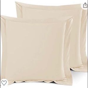 THREE Euro pillow shams Cream  26”x26”